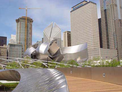 BP Bridge, Pritzker Pavillion and Trellis Millennium Park Chicago